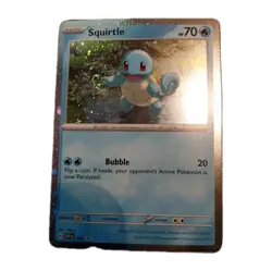 Pokemon TCG Squirtle 048 Holo HD Swirl 151 Cosmos Holo Black Star Promo - Image 1