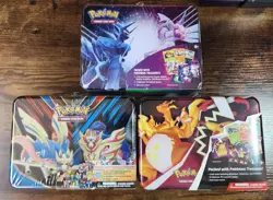 Pokemon TCG: 2020 - 2022 3 Collector's Treasure Chest Lunch Box Tin New SEALED - Image 1