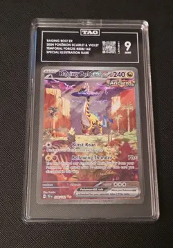Pokemon Raging Bolt ex Special Illustration Rare Temporal Forces 208/162 TAG 9 - Image 1