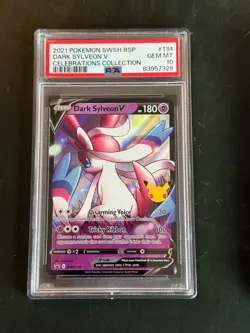2021 Pokemon Celebrations Black Star Promo Dark Sylveon V #134 PSA 10 - Image 1
