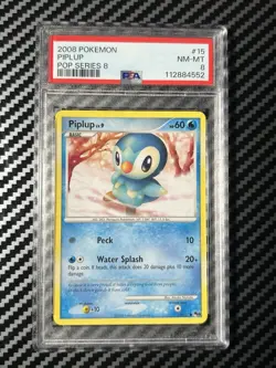 Pokemon 2008 Pop Series 8 Piplup PSA 8! NM/MT - Image 1