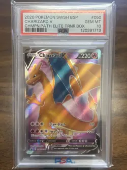 2020 Pokemon Swsh Black Star Promo Charizard V #050 PSA 10 - Image 1