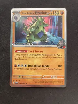 Team Rocket's Tyranitar 096/182 Pokemon Center Stamped Promo Destined Rivals NM - Image 1