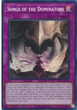 Yu-Gi-Oh! Songs of the Dominators Trap Card 1st Edition - Image 1