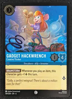 Gadget Hackwrench Disney Lorcana Foil Azurite Sea Card 139/204 (NM) - Image 1