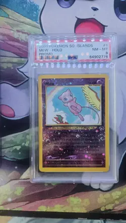 2001 Pokemon Southern Islands Promo #1 MEW HOLO CARD PSA 8 NM-MT - Image 1
