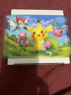 Pikachu Shaymin Hoppip Pokemon Center 20th Anniversary Clear Card 2018 Japanese - Image 1