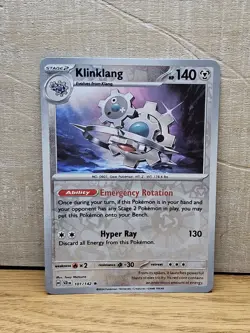 Klinklang #101/142 SV07: Stellar Crown Rare Reverse Holo Pokemon Card TCG - Image 1