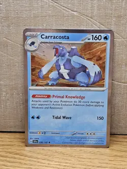 Carracoata 38/142 Stellar Crown Rare Holo Pokemon Card TCG - Image 1