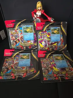 Pokemon Cards Mega Evolution 3 Pack Booster Blister Sealed Lot 4 - Image 1