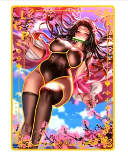 Anime Waifu Cards TCG | Nezuko Kamado - Demon Slayer | LGP [ METAL CARD ] Hentai - Image 1