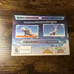 Shiny Miraidon Koraidon Code GameStop Pokemon - Physical PROMO Card- Unused Code - Image 1