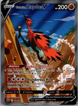 Galarian Zapdos V 174/198 Alternate Art - Chilling Reign - Pokemon Card - NM - Image 1