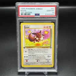 PSA 10 EEVEE #51 1999 POKEMON JUNGLE 1ST EDITION - Image 1