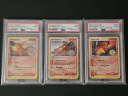 2003 Pokemon Charizard Charmeleon Charmander EX Dragon National Champs PSA 9 - Image 1