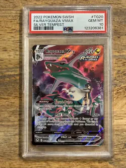 GRADED PSA 10 2022 Pokemon SWSH FA/Rayquaza VMax Silver Tempest #TG20 - Image 1