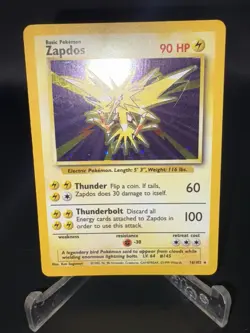 Pokemon TCG Zapdos Base Set Holo Unlimited Holo Rare Card #16/102 - Image 1