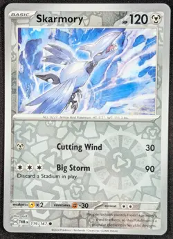 Skarmory 2024 Twilight Masquerade Reverse Holo Pokemon Card 119/167 (NM) - Image 1