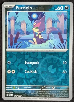 Purrloin 2023 Paradox Rift Reverse Holo Pokemon Card 114/182 (NM) - Image 1