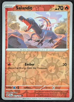 Salandit 2024 Stellar Crown Reverse Holo Pokemon Card 023/142 (NM) - Image 1