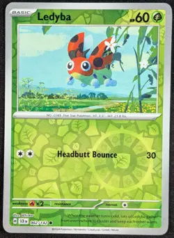 Ledyba 2024 Stellar Crown Reverse Holo Pokemon Card 002/142 (NM) - Image 1