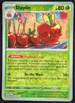 Dipplin 2024 Twilight Masquerade Reverse Holo Pokemon Card 018/167 (NM) - Image 1