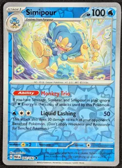 Simipour 2023 Paradox Rift Reverse Holo Pokemon Card 042/182 (NM) - Image 1