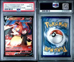 PSA 10 GEM MINT Pokemon Celebrations Lance’s Charizard V Promo Card SWSH133 - Image 3