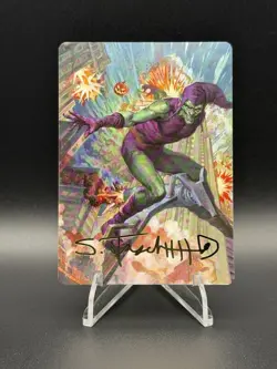 MTG Spider-Man Green Goblin Art Card 26/54 Gold-Stamped Signature Scott Fischer - Image 1