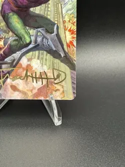MTG Spider-Man Green Goblin Art Card 26/54 Gold-Stamped Signature Scott Fischer - Image 4