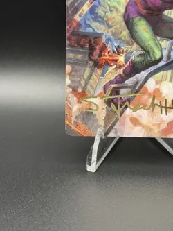 MTG Spider-Man Green Goblin Art Card 26/54 Gold-Stamped Signature Scott Fischer - Image 5