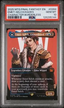 2025 MTG Final Fantasy Emet-Selch, Unsundered Borderless #394 PSA 10 - Image 1