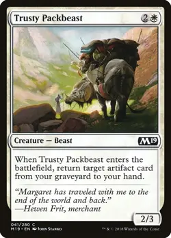 Trusty Packbeast 4x FOIL M19 MTG Core Set 2019 Common MINT white - Image 1