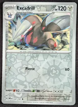 Excadrill 2023 Obsidian Flames Reverse Holo Pokemon Card 147/197 (NM) - Image 1