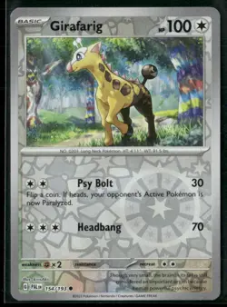 Pokemon Paldea Evolved 154/193 - Girafarig Reverse Holo - Image 1