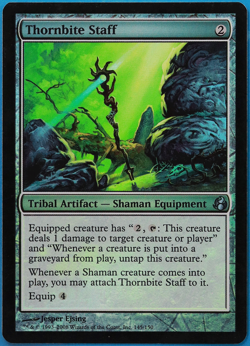 Thornbite Staff FOIL Morningtide PLD Uncommon MAGIC CARD (ID# 498235) ABUGames - Image 1