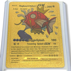 Pokemon Magikarp Wailord GX Tag Team Gold Foil Fan Art Collector Card TCG - Image 1