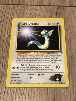 Erika's Dratini 42/132 - Gym Heroes - Uncommon - Vintage Pokemon Card - LP - Image 1