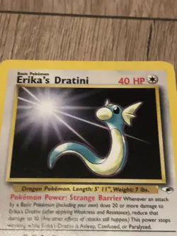 Erika's Dratini 42/132 - Gym Heroes - Uncommon - Vintage Pokemon Card - LP - Image 2