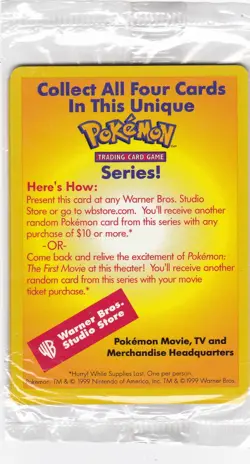 POKEMON THE FIRST MOVIE PROMO CARD - SEALED - Image 1