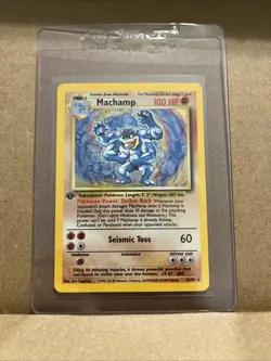 🔥 1st Edition Machamp 8/102 🔥 Original Holo Rare Base Set Pokemon Card 1999 - Image 1