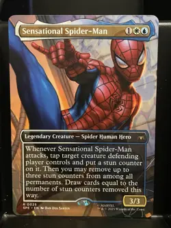 Sensational Spider-Man BORDERLESS SCENE #25 NM/M MTG Spiderman Magic Card - Image 1
