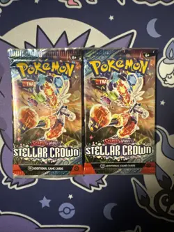 Pokemon TCG Stellar Crown Booster Packs SEALED 2 Packs - Image 1