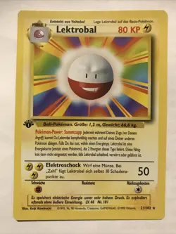 Pokemon TCG Electrode Base Set 21/102 Rare 1st Edition GERMAN Lektrobal - Image 1