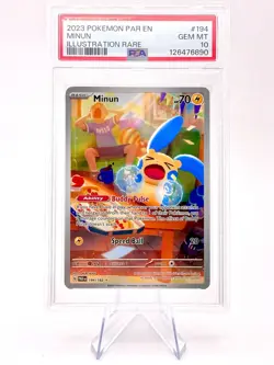 PSA 10 Minun Illustration Rare Paradox Rift 194/182 GEM MINT Pokemon - Image 1