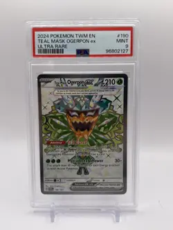 PSA 9 MINT Teal Mask Ogerpon ex 190/167 Twilight Masquerade RARE Pokemon Card - Image 1