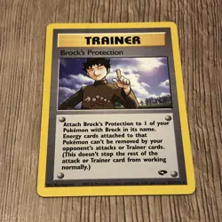 Pokemon Brock’s Protection #101/132 Non-Holo Rare Trainer Gym Challenge LP Tcg - Image 1