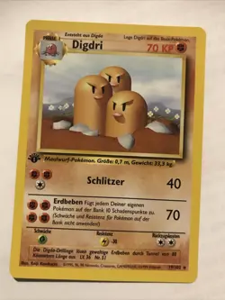 Pokemon TCG Dugtrio (Digdri) Base Set 19/102 Regular 1st Edition Rare GERMAN - Image 1