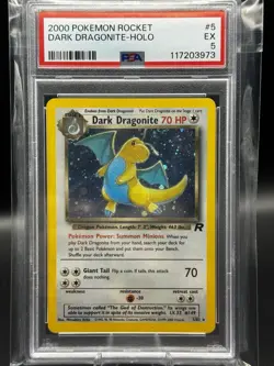 2000 POKEMON ROCKET #5 DARK DRAGONITE-HOLO PSA 5 RC109 - Image 1