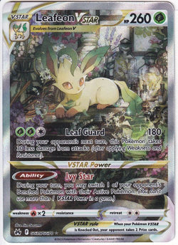 2023 Pokemon TCG Leafeon VStar Crown Zenith Full Art Galarian Gallery GG35/GG70 - Image 1